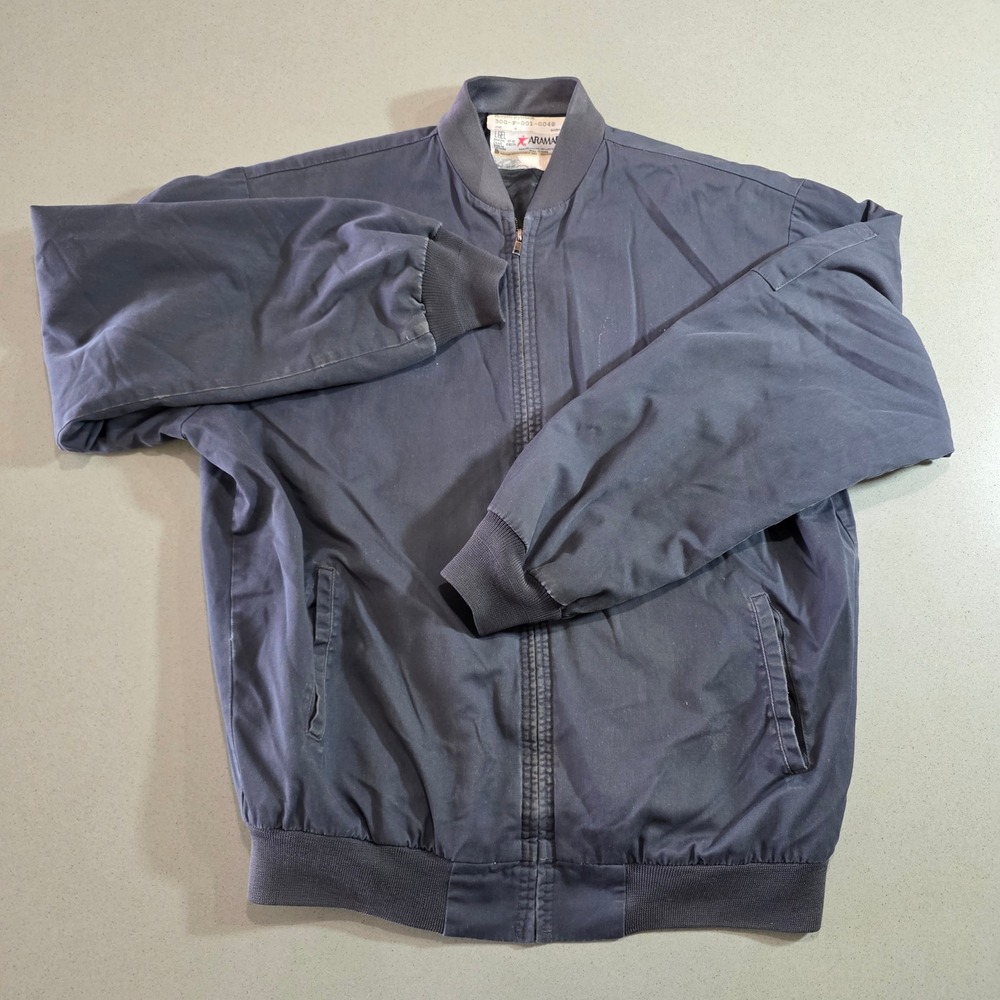 Aramark Mens Large Gray Quilted Lined Full Zip Workwear Bomber Jacket 6162CH